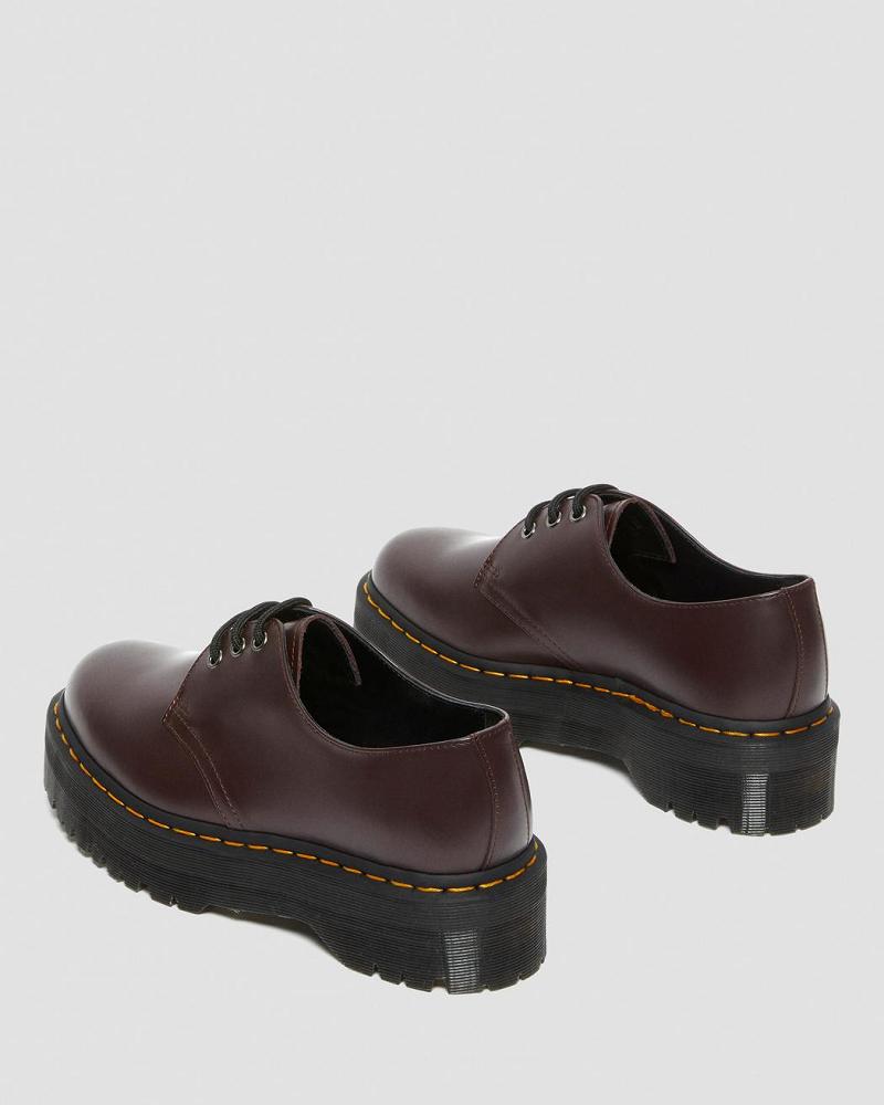 Men's Dr Martens 1461 Smooth Leather Platform Shoes Burgundy | AU 622GSO